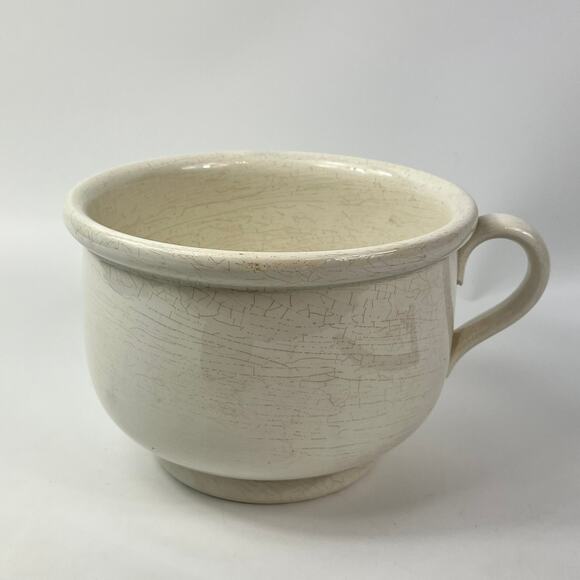 Vintage Boch Belgium Chamber Pot Ironstone Glazed Belgium Ware 6"x8" Pre-War Era - Picture 3 of 15